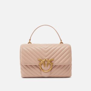 Borsa a mano media Love Bag Puff Chevron in nappa
