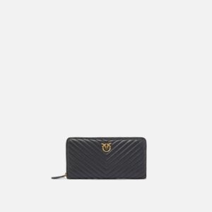 Portafoglio zip-around in nappa chevron