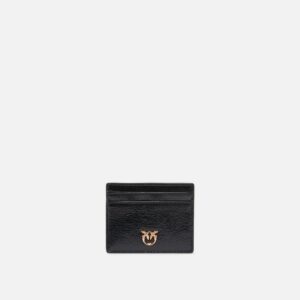 Portacarte in pelle shiny con logo