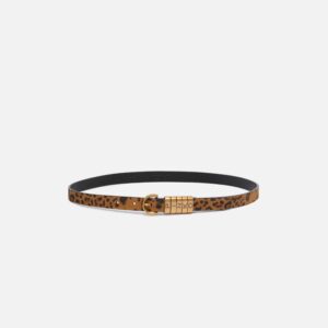 Cintura in suede con stampa leopardata 2 cm