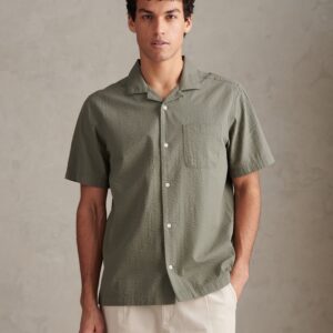 USPA Seersucker Revere SS Shirt Mulled Basil