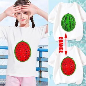 Mini Fashion™ - Koszulka z arbuzem - Dwustronne cekiny